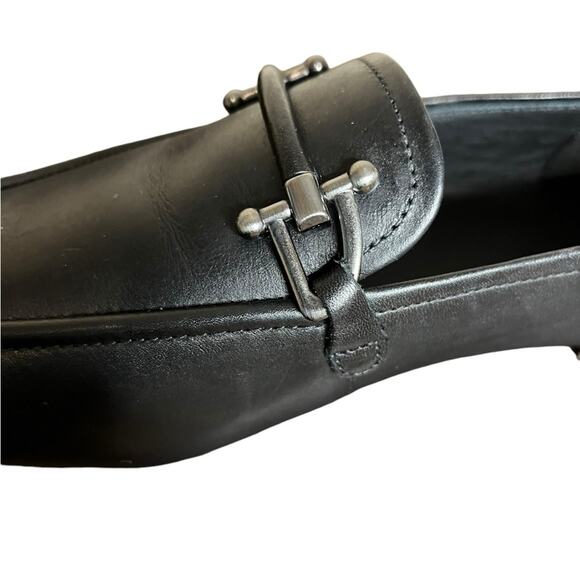 NWOB CLARKS‎ Standard Fit Pure Block Loafers Black Leather Women’s Size 10 - Picture 5 of 9